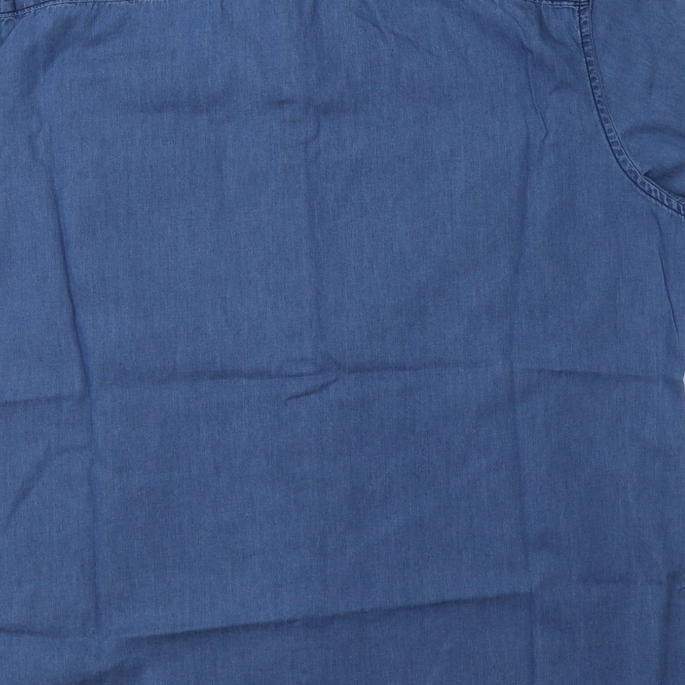 F&F Mens Blue  Cotton  Button-Up Size XL Collared Button