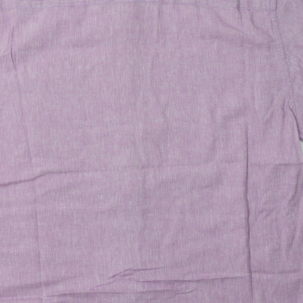 Matalan Mens Purple  Linen  Button-Up Size XL Collared Button