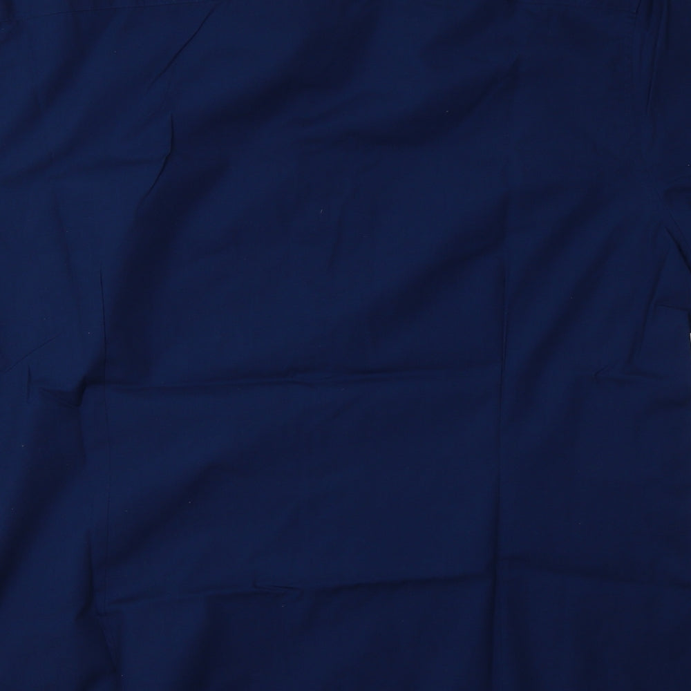 George Mens Blue  Polyester  Button-Up Size XL Collared Button