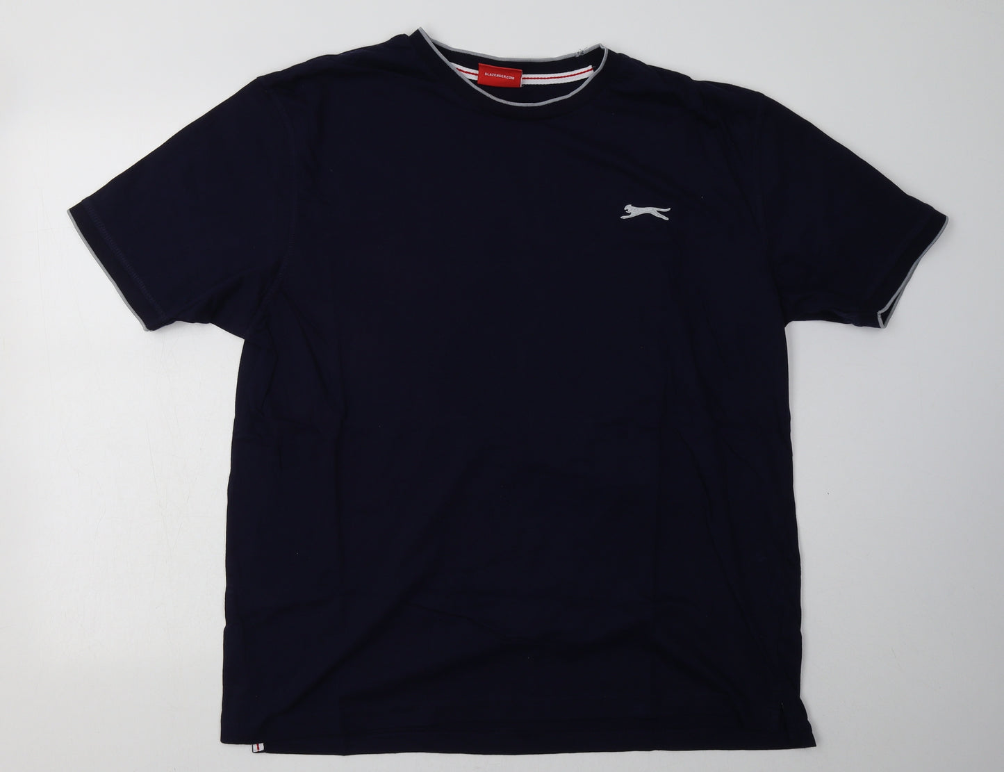Slazenger Mens Blue  Cotton  T-Shirt Size XL Crew Neck