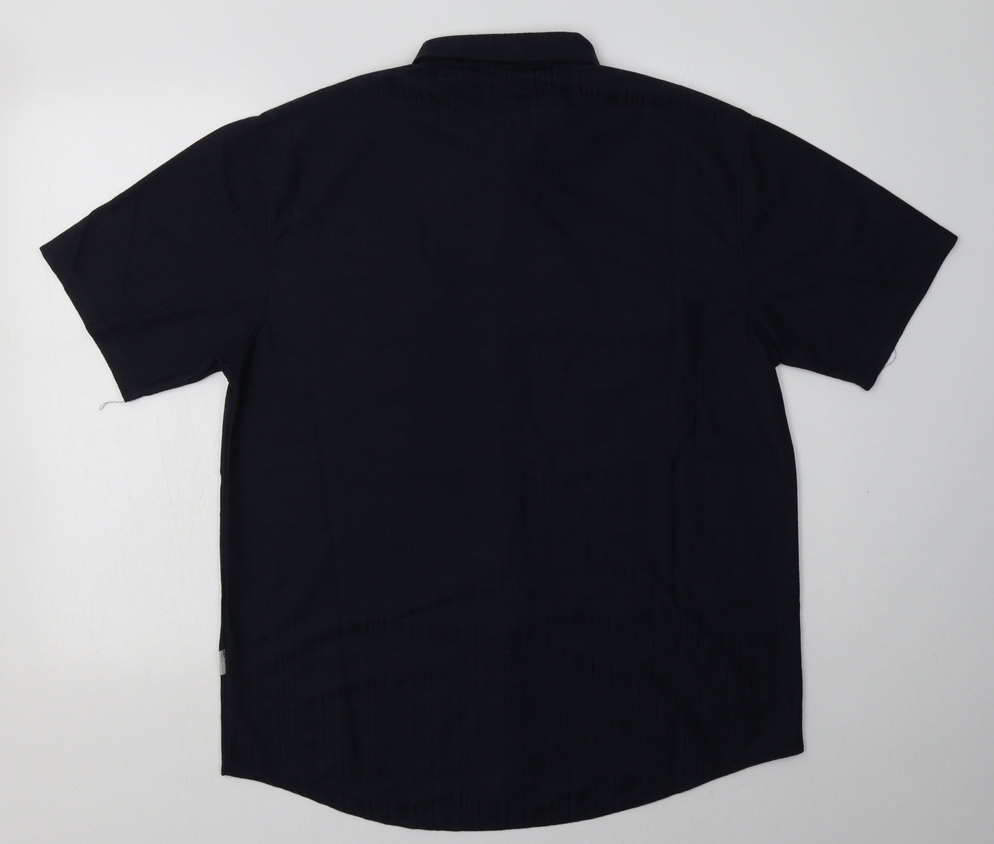 zeeomayor Mens Black Striped Cotton  Button-Up Size XL Collared Button