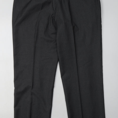 karl jackson Womens Grey Striped Polyester Trousers  Size 36 L31 in Regular Button - Short