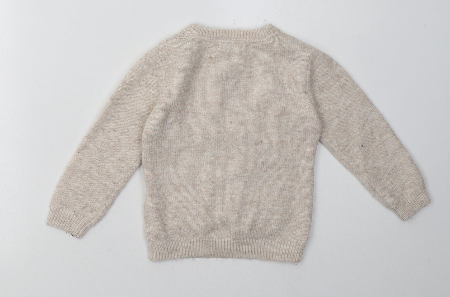 PRIMrk Girls Beige  Acrylic Pullover Sweatshirt Size 3-4 Years  Pullover - cat