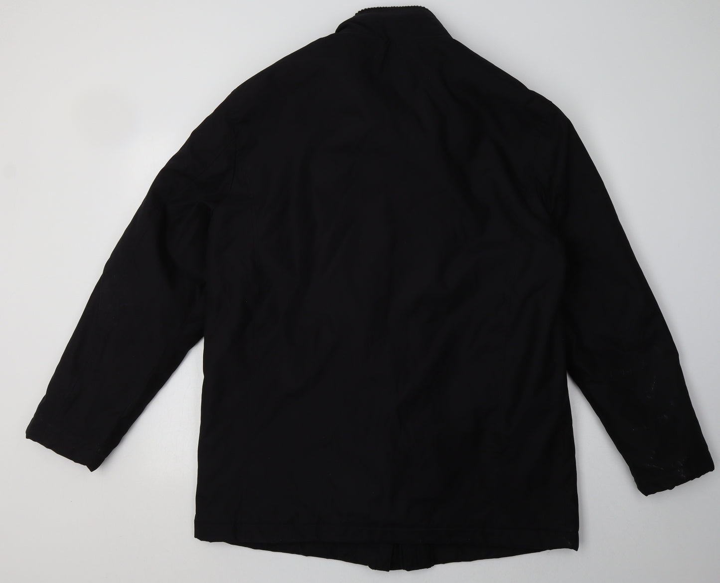 Marks and Spencer Mens Black   Overcoat Coat Size XL  Zip
