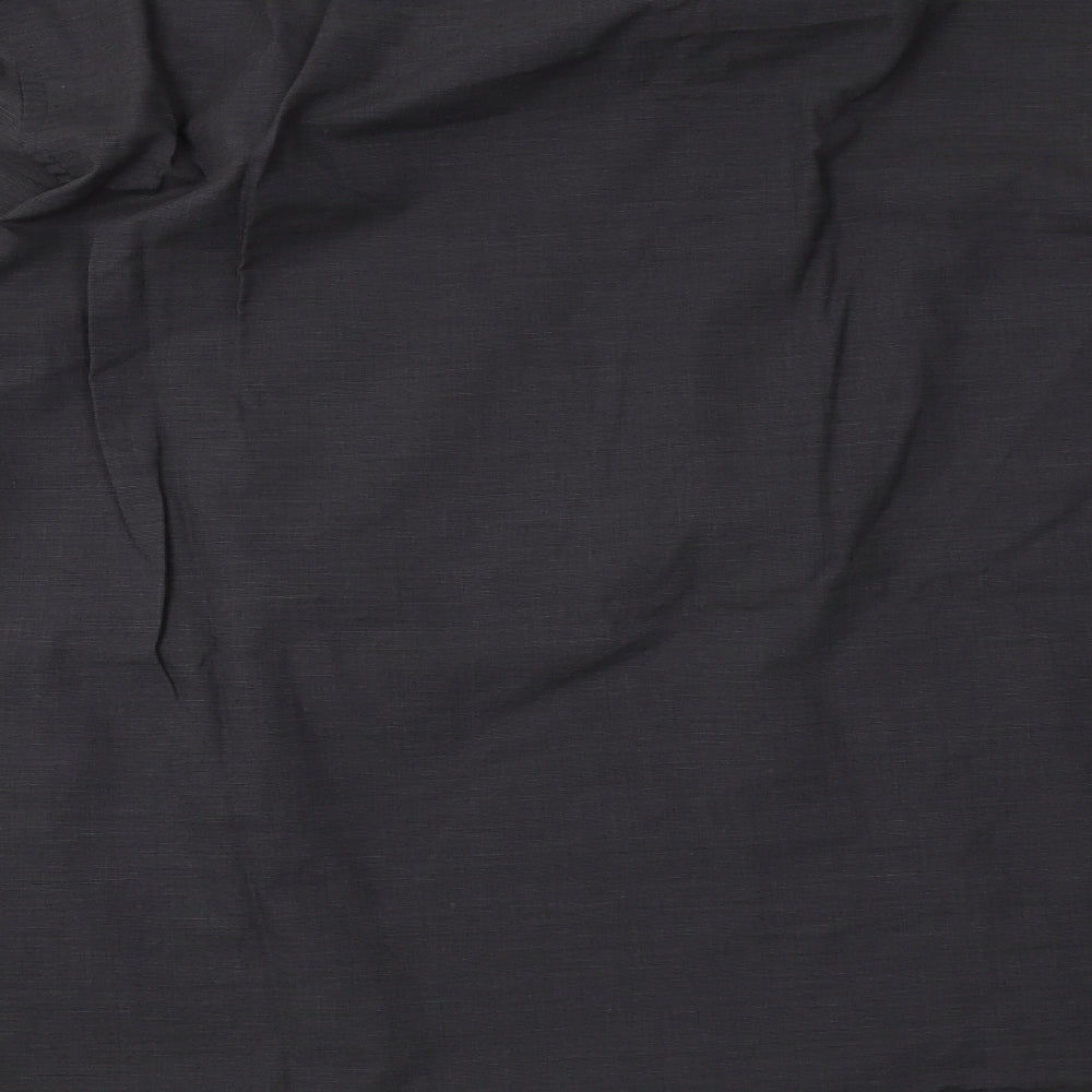Marks and Spencer Mens Grey  Cotton  Button-Up Size 16.5 Collared Button