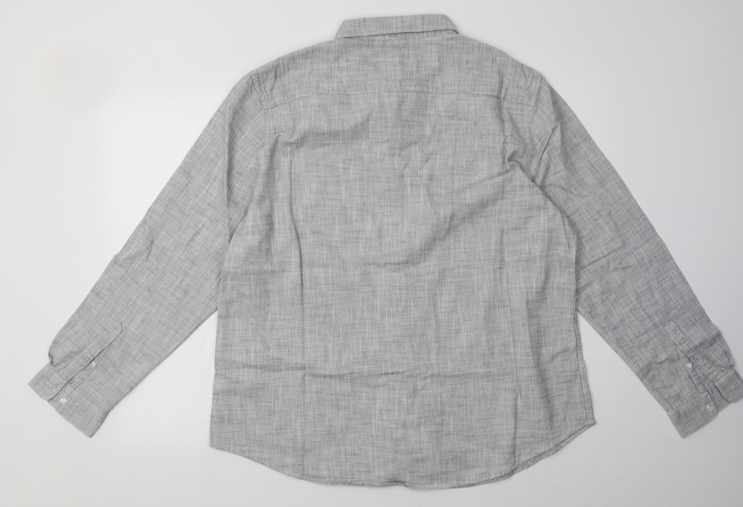 Debenhams Mens Grey  Cotton  Button-Up Size XL Collared Button