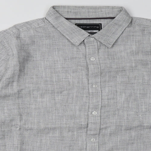Debenhams Mens Grey  Cotton  Button-Up Size XL Collared Button
