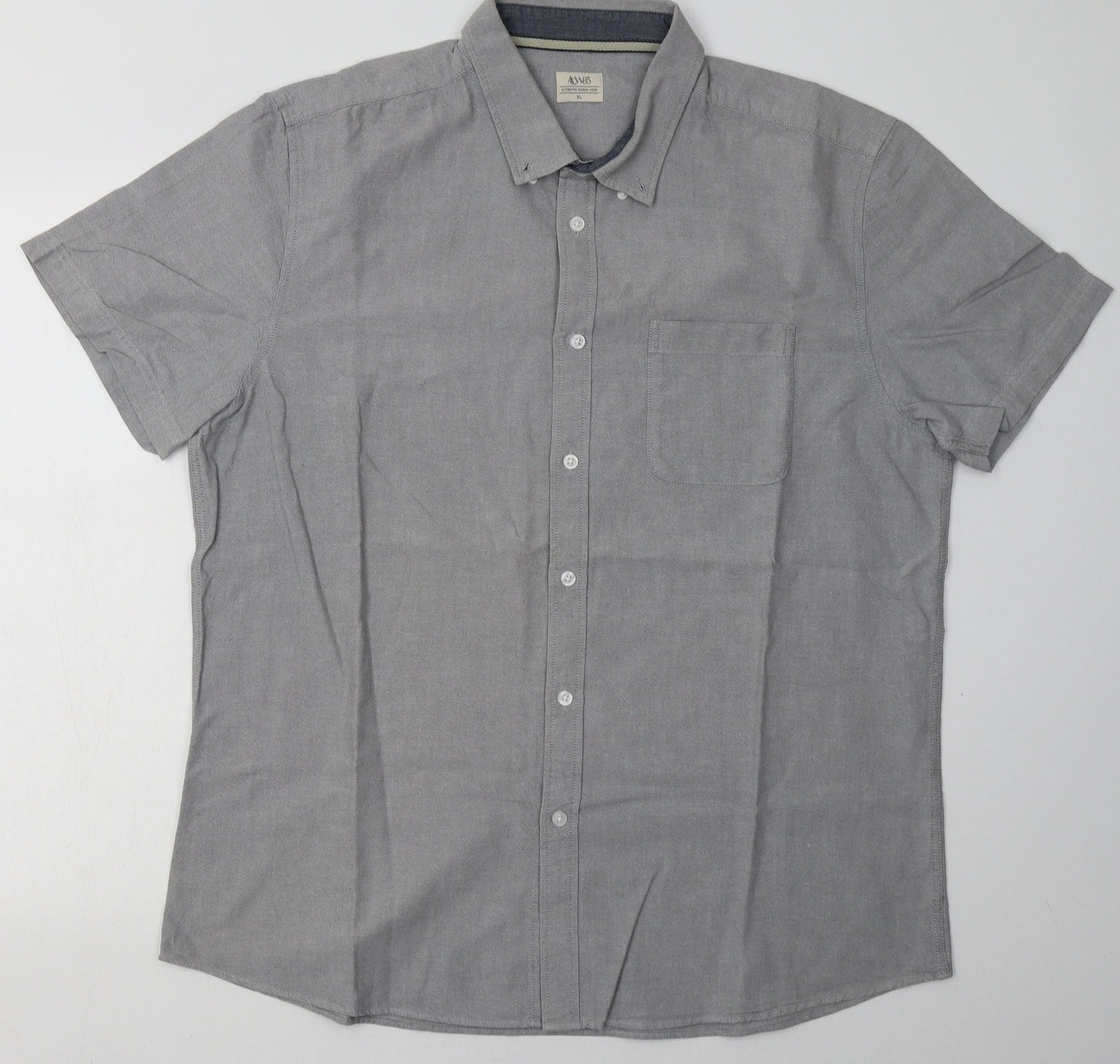 Matalan Mens Grey  Cotton  Button-Up Size XL Collared Button