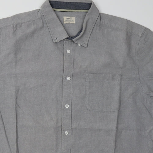 Matalan Mens Grey  Cotton  Button-Up Size XL Collared Button