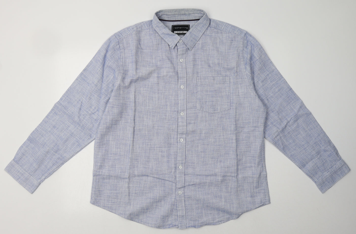 Debenhams Mens Blue  Cotton  Button-Up Size XL Collared Button