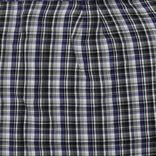 signal extra Mens Black Check Cotton  Button-Up Size L Collared Button