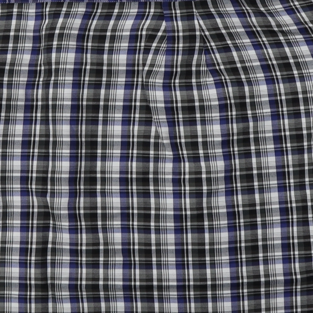 signal extra Mens Black Check Cotton  Button-Up Size L Collared Button