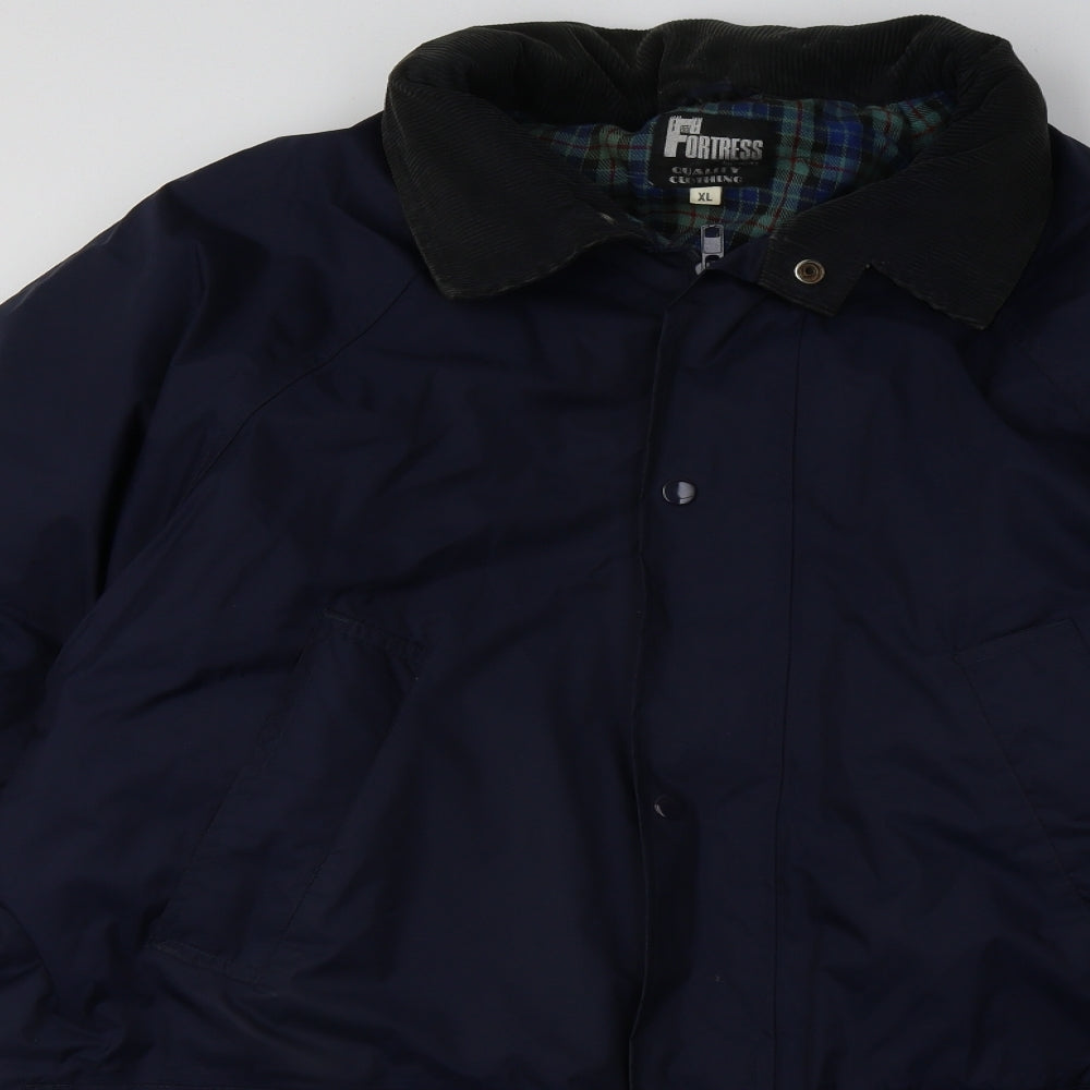 fortress Mens Blue   Overcoat Coat Size XL  Zip