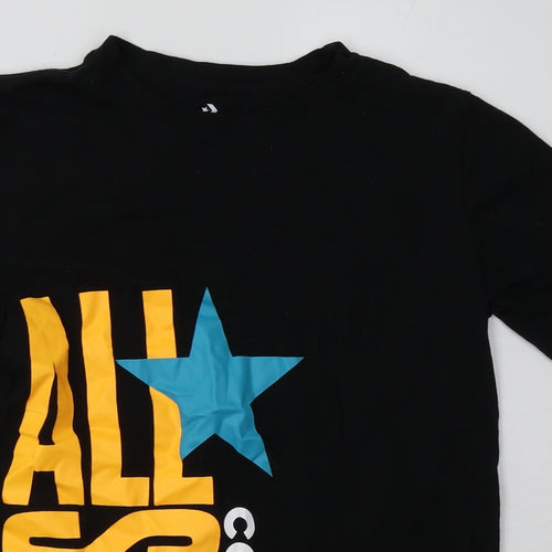 Converse Boys Black  Cotton Basic T-Shirt Size 12-13 Years Crew Neck Pullover