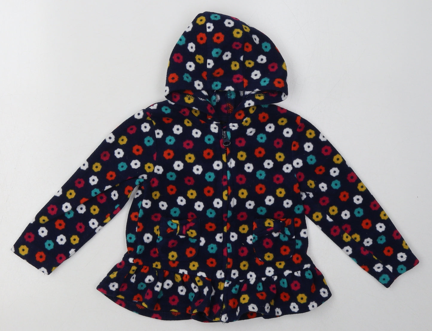 George Girls Blue Floral  Basic Jacket Jacket Size 2 Years  Zip