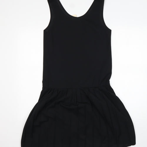 Preworn Womens Black  Polyester Tank Dress  Size 12  Round Neck