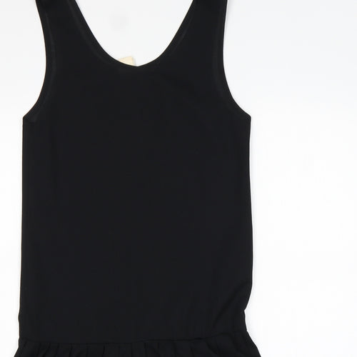 Preworn Womens Black  Polyester Tank Dress  Size 12  Round Neck