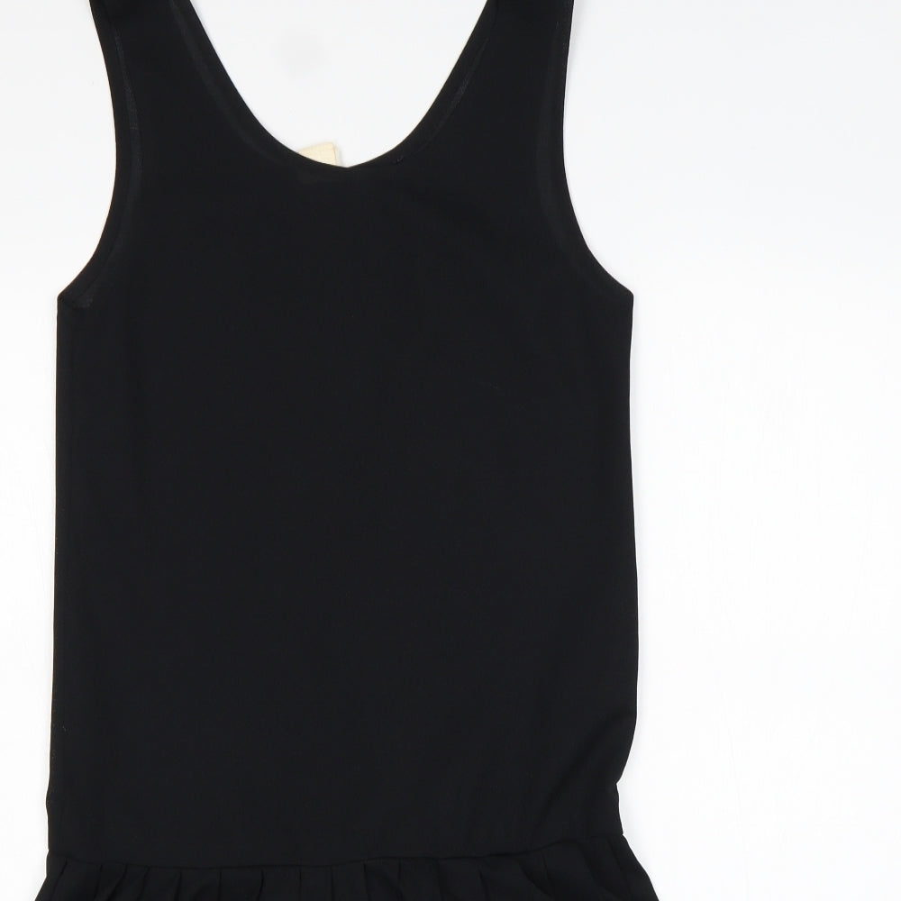Preworn Womens Black  Polyester Tank Dress  Size 12  Round Neck
