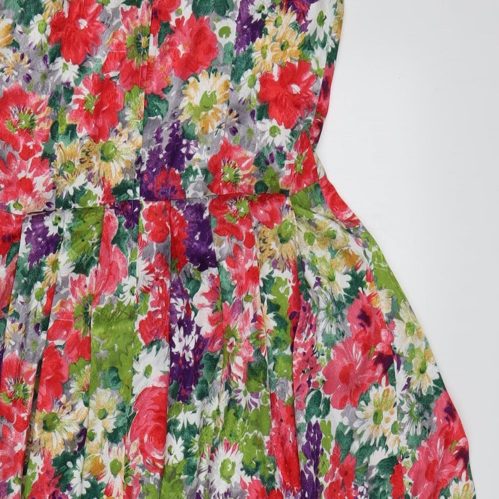 Concept Modell Womens Multicoloured Floral Polyester Fit & Flare  Size 14  Square Neck