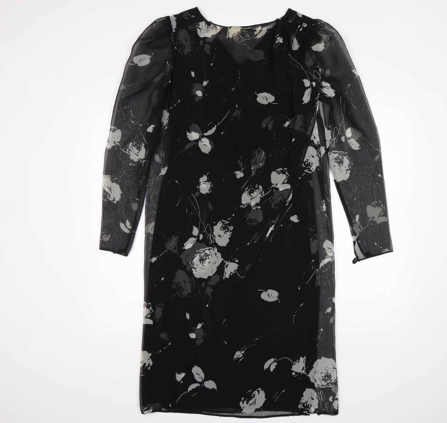 Frank Usher Womens Multicoloured Floral Polyester Shift  Size 10  Round Neck