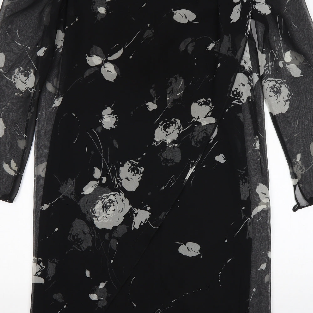 Frank Usher Womens Multicoloured Floral Polyester Shift  Size 10  Round Neck