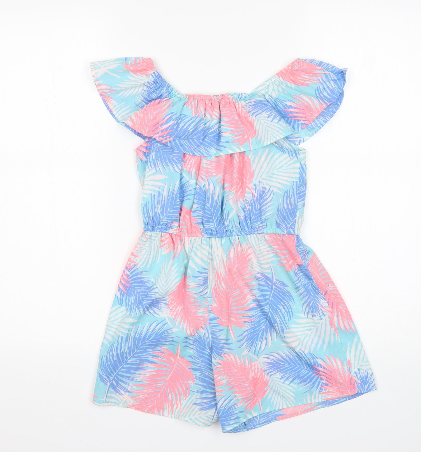 Primark Girls Multicoloured Floral Polyester Playsuit One-Piece Size 9-10 Years