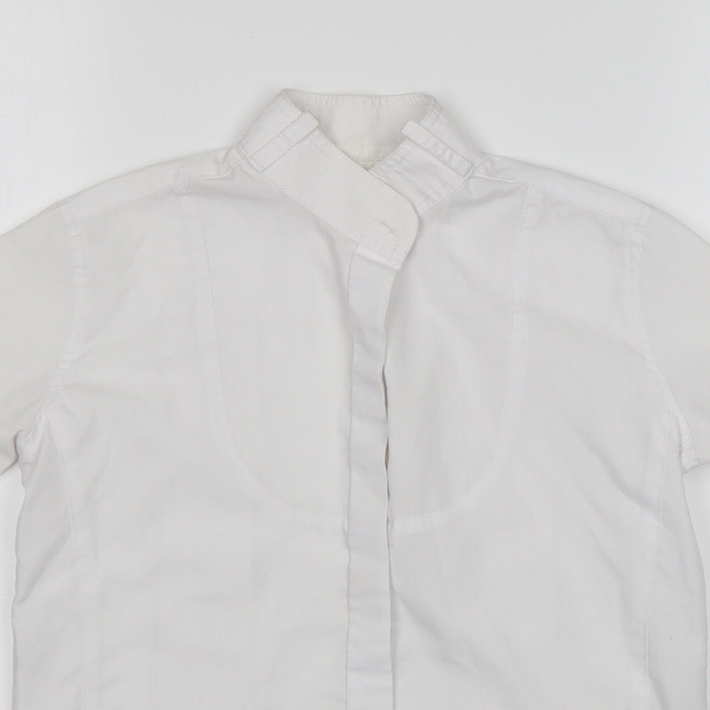 Dublin Womens White  Polyester Basic Button-Up Size 10 Collared