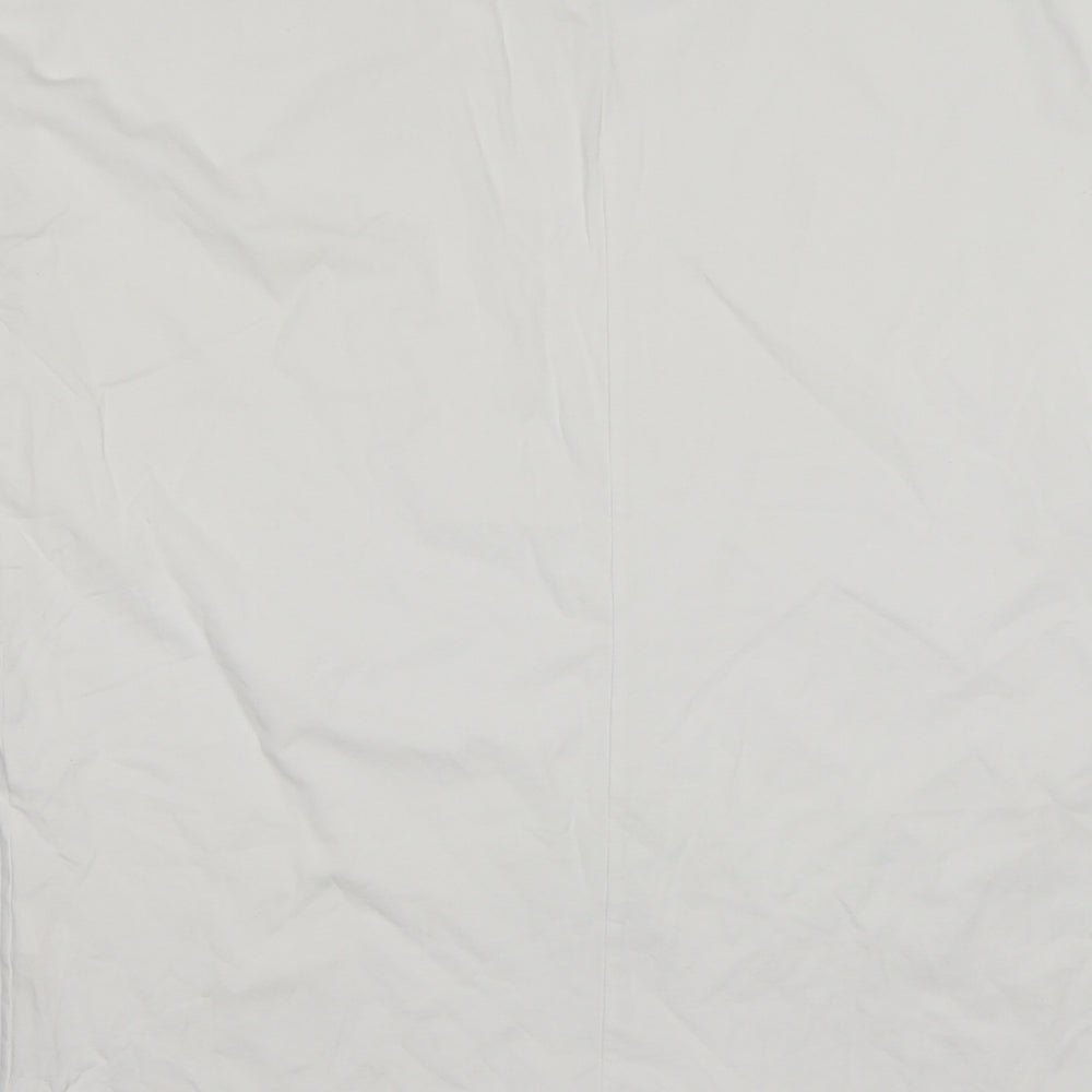 Boohoo Womens White  Cotton Basic T-Shirt Size 10 Round Neck