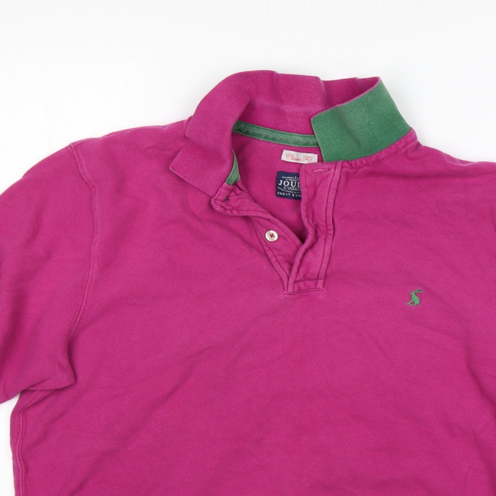 Joules Womens Pink  Cotton Basic Polo Size L Collared