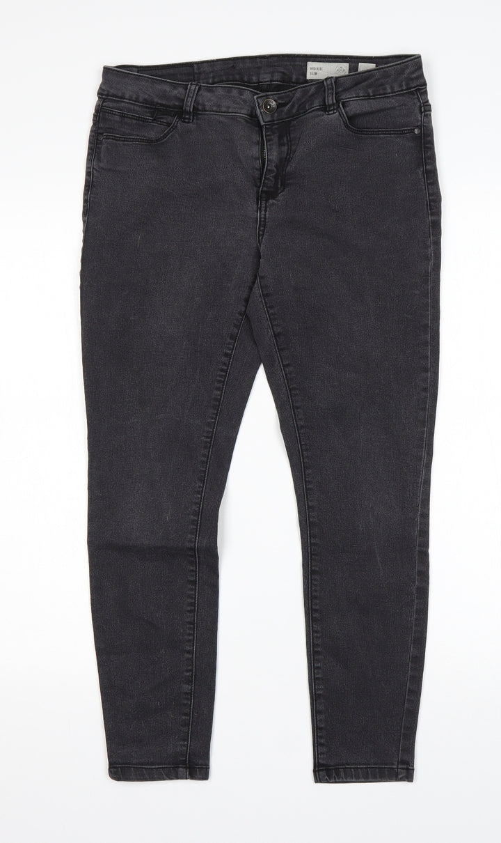 Vera Moda Womens Black Cotton Skinny Jeans Size L L25 in Regular