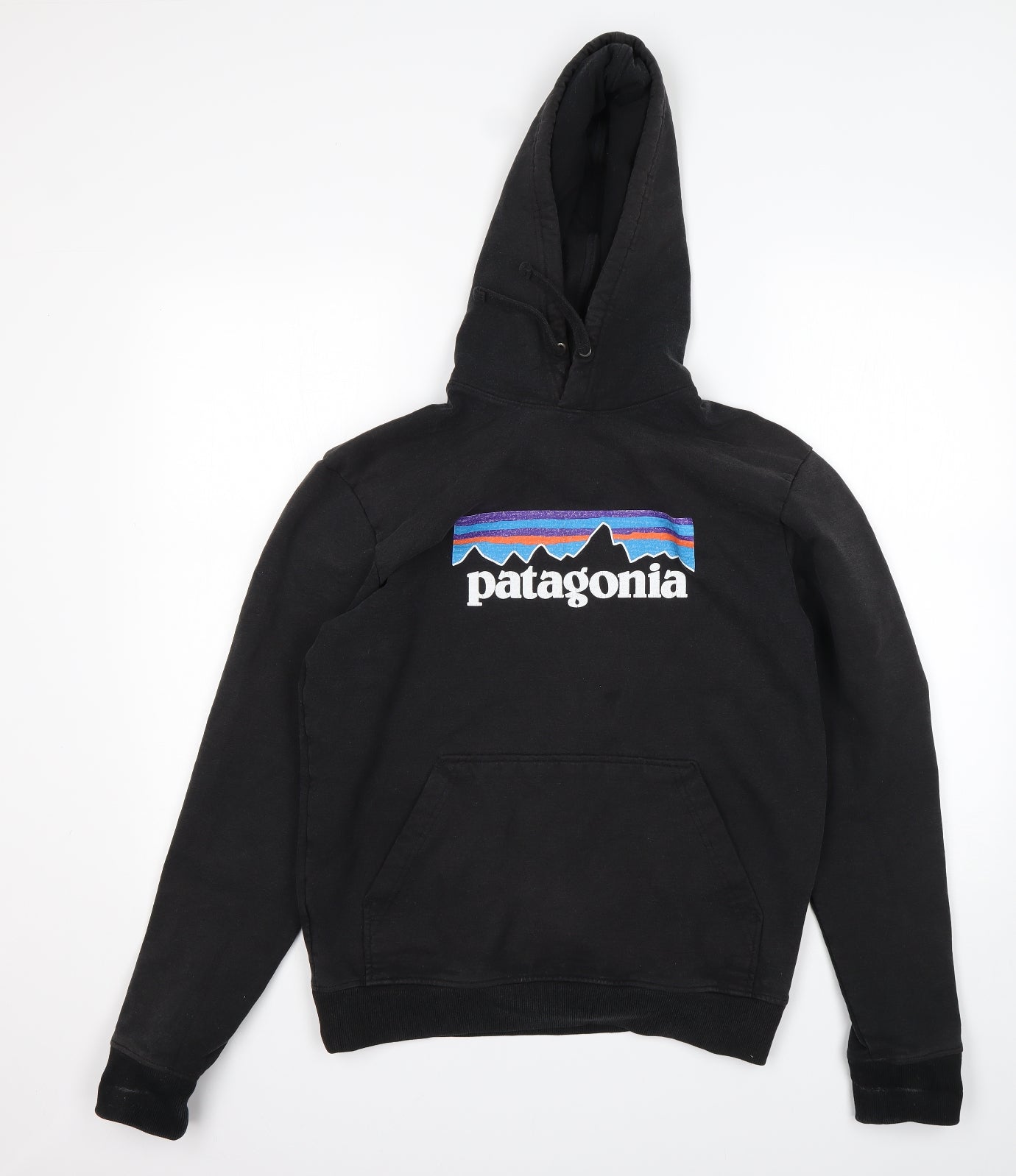 Patagonia Mens Black  Cotton Pullover Hoodie Size S