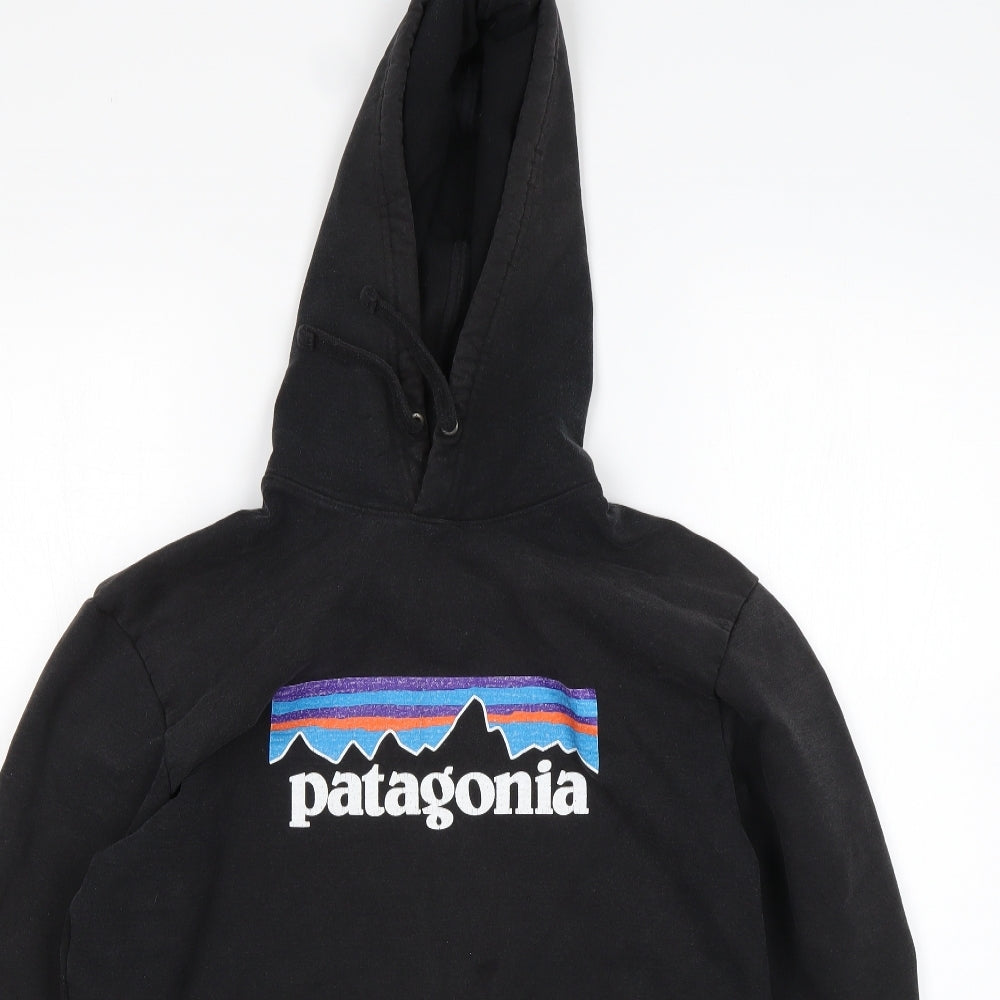 Patagonia Mens Black  Cotton Pullover Hoodie Size S