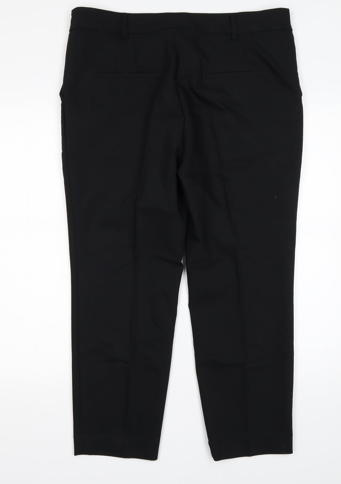 NEXT Womens Black  Cotton Trousers  Size 16 L25 in Regular