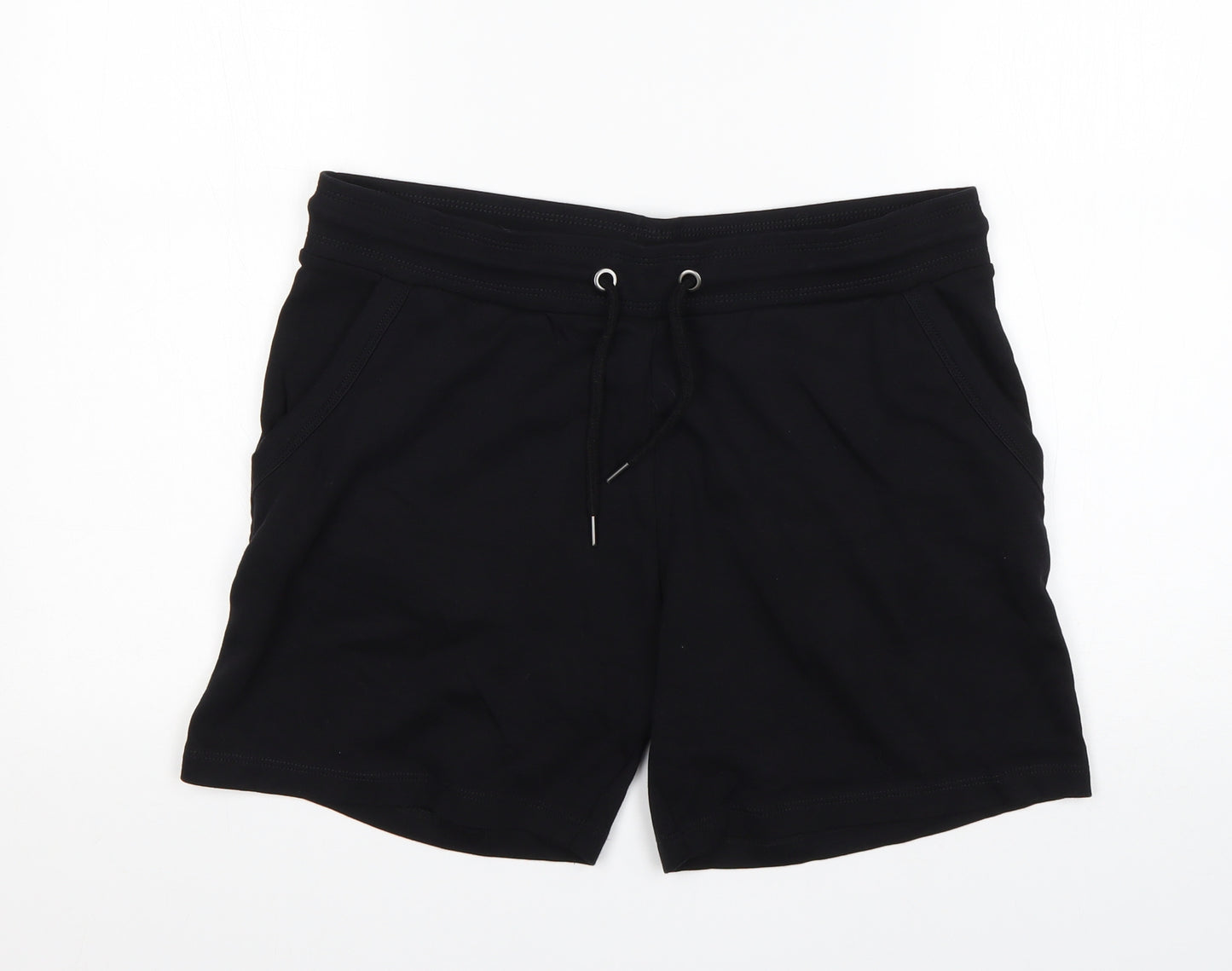 TU Womens Black  Cotton Sweat Shorts Size 14 L6 in Regular