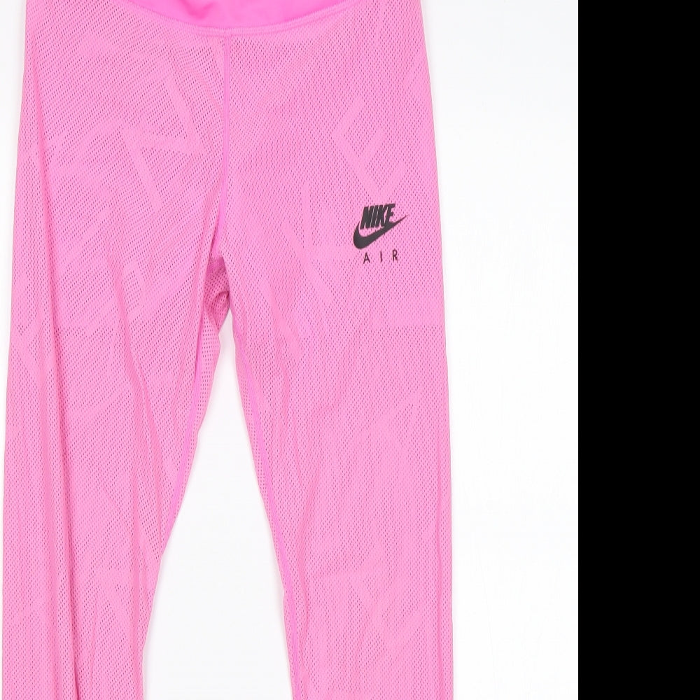 Nike Womens Pink  Polyester Compression Leggings Size M L27 in Regular