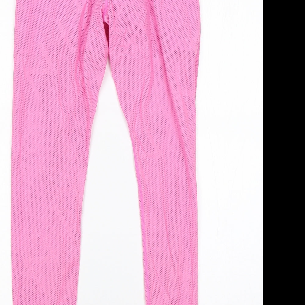 Nike Womens Pink  Polyester Compression Leggings Size M L27 in Regular