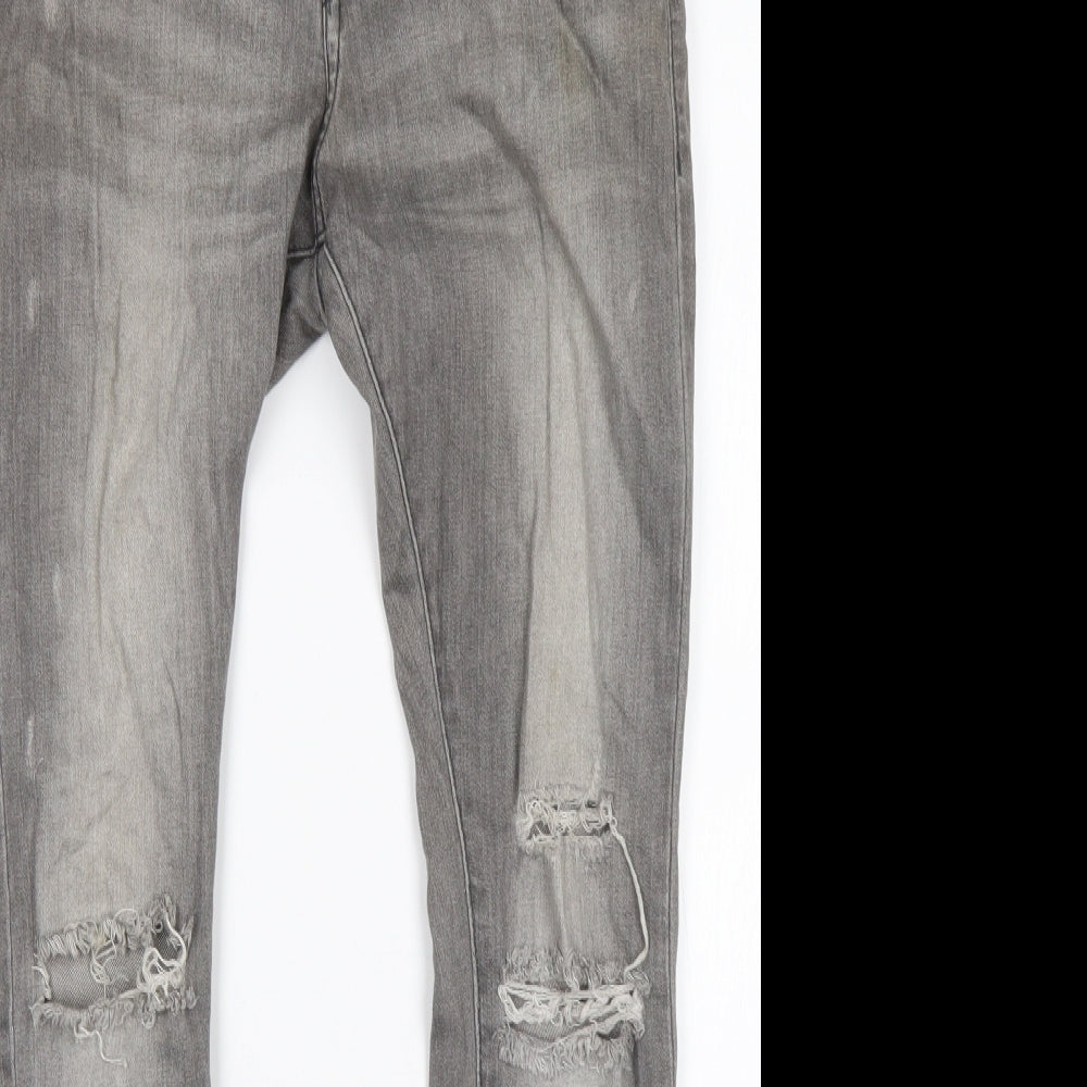 H&M Mens Grey  Cotton Skinny Jeans Size 30 L32 in Regular