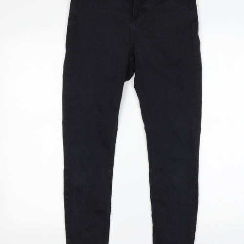 Topshop Womens Black  Cotton Skinny Jeans Size 28 in L27 in Regular