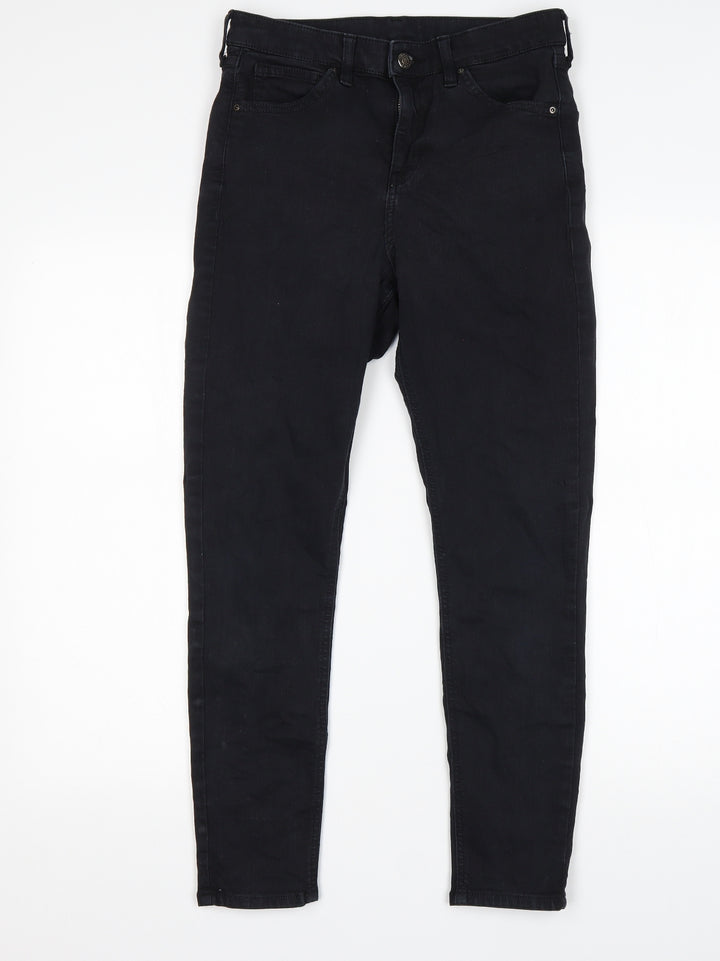 Topshop Womens Black Cotton Skinny Jeans Size 28 in L27 in Regular