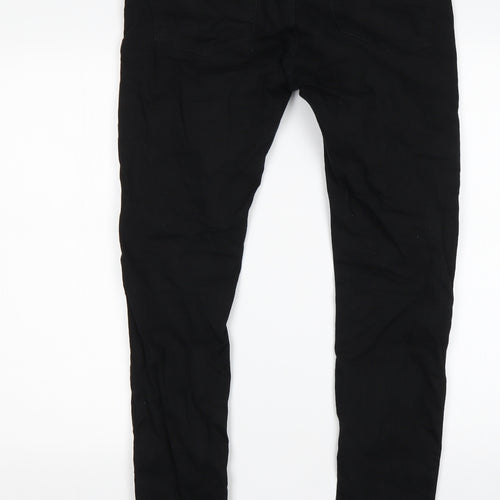 Topman Mens Black  Cotton Skinny Jeans Size 32 L32 in Regular