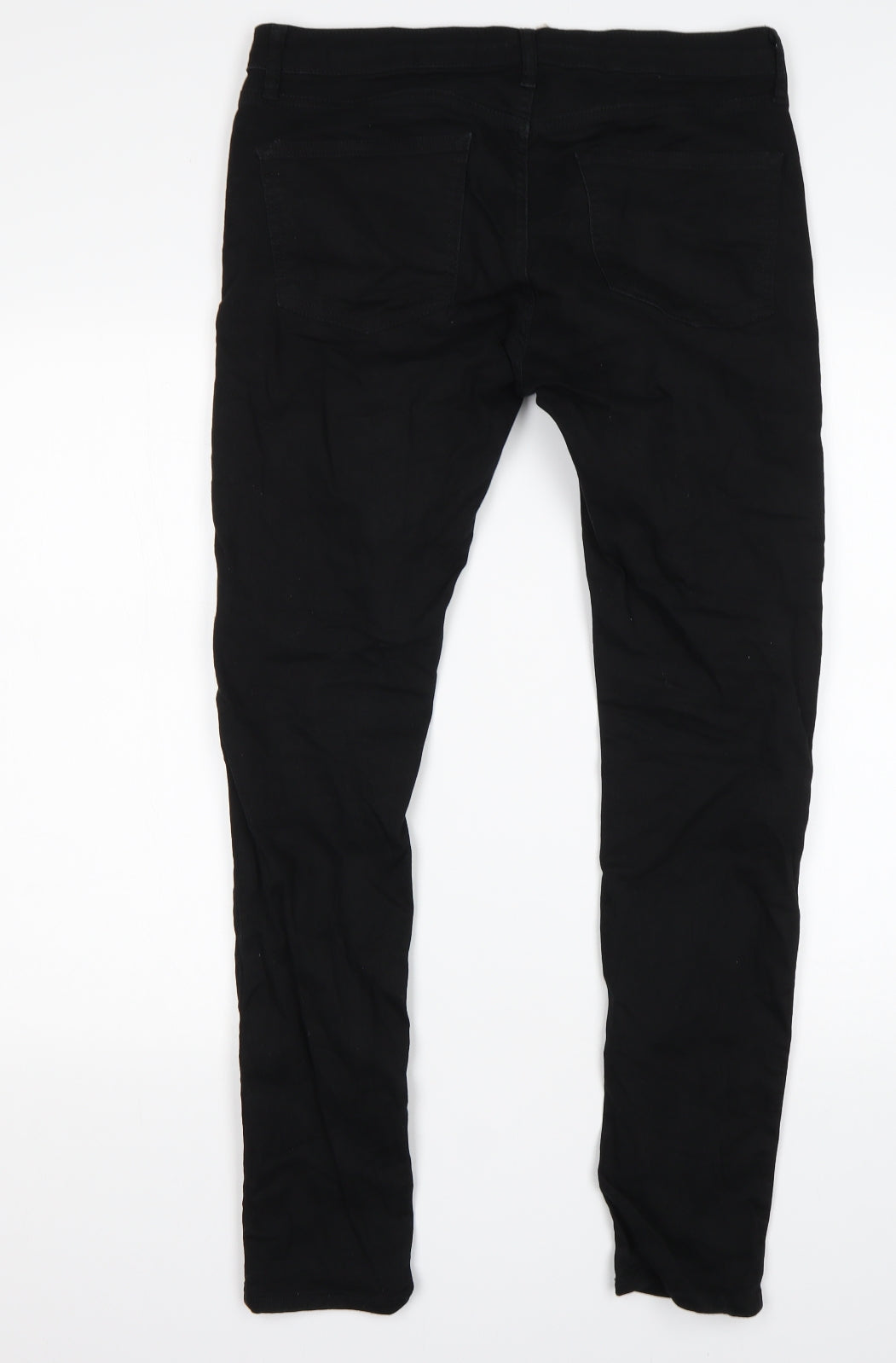 Topman Mens Black  Cotton Skinny Jeans Size 32 L32 in Regular