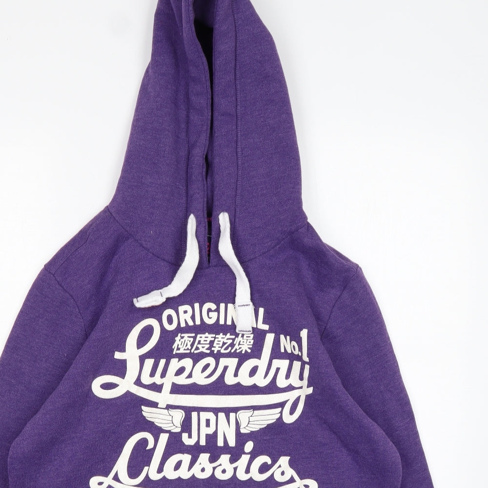 Superdry Womens Purple  Cotton Pullover Hoodie Size 16