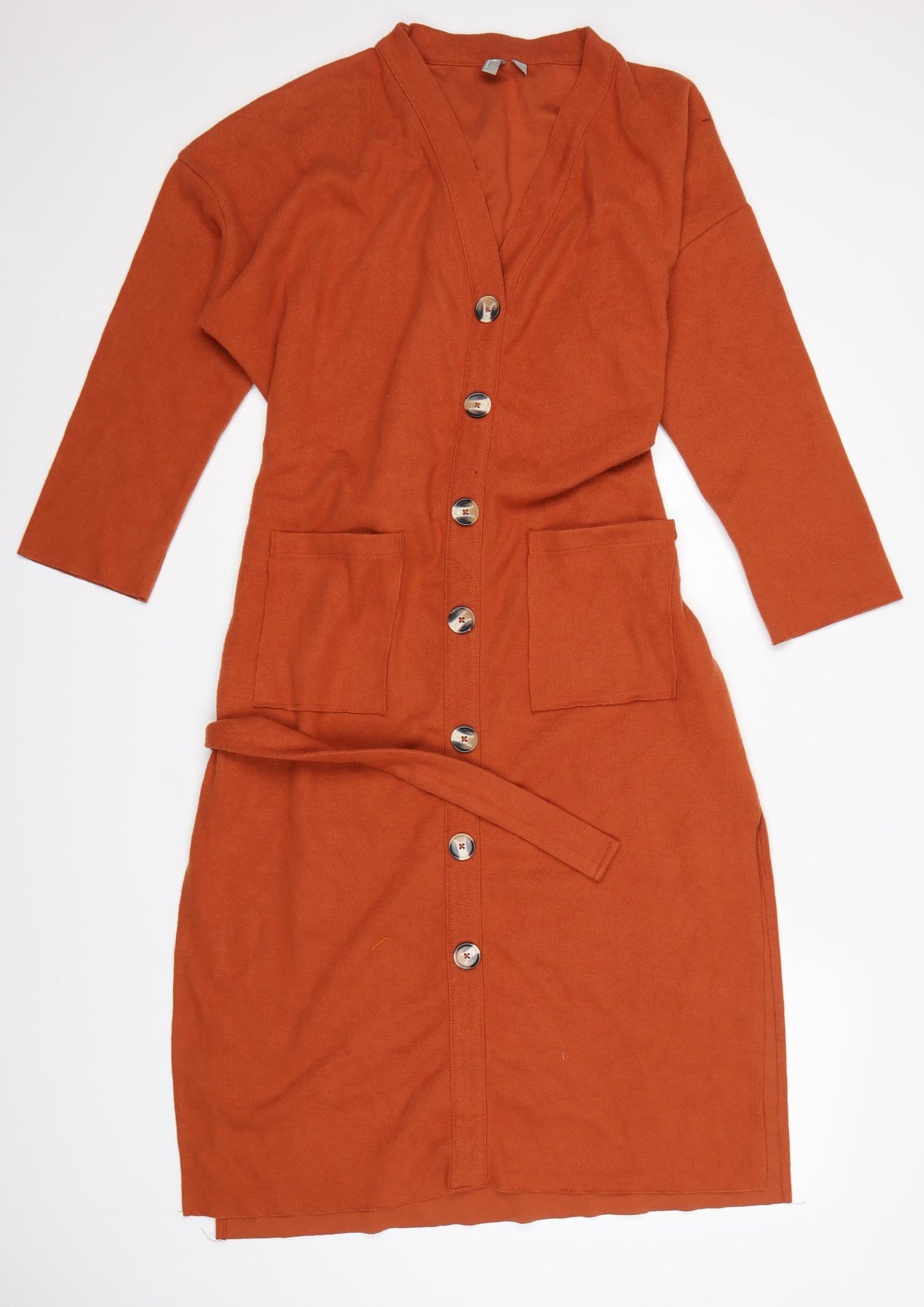 ASOS Womens Orange  Polyester Jumper Dress  Size 14  V-Neck