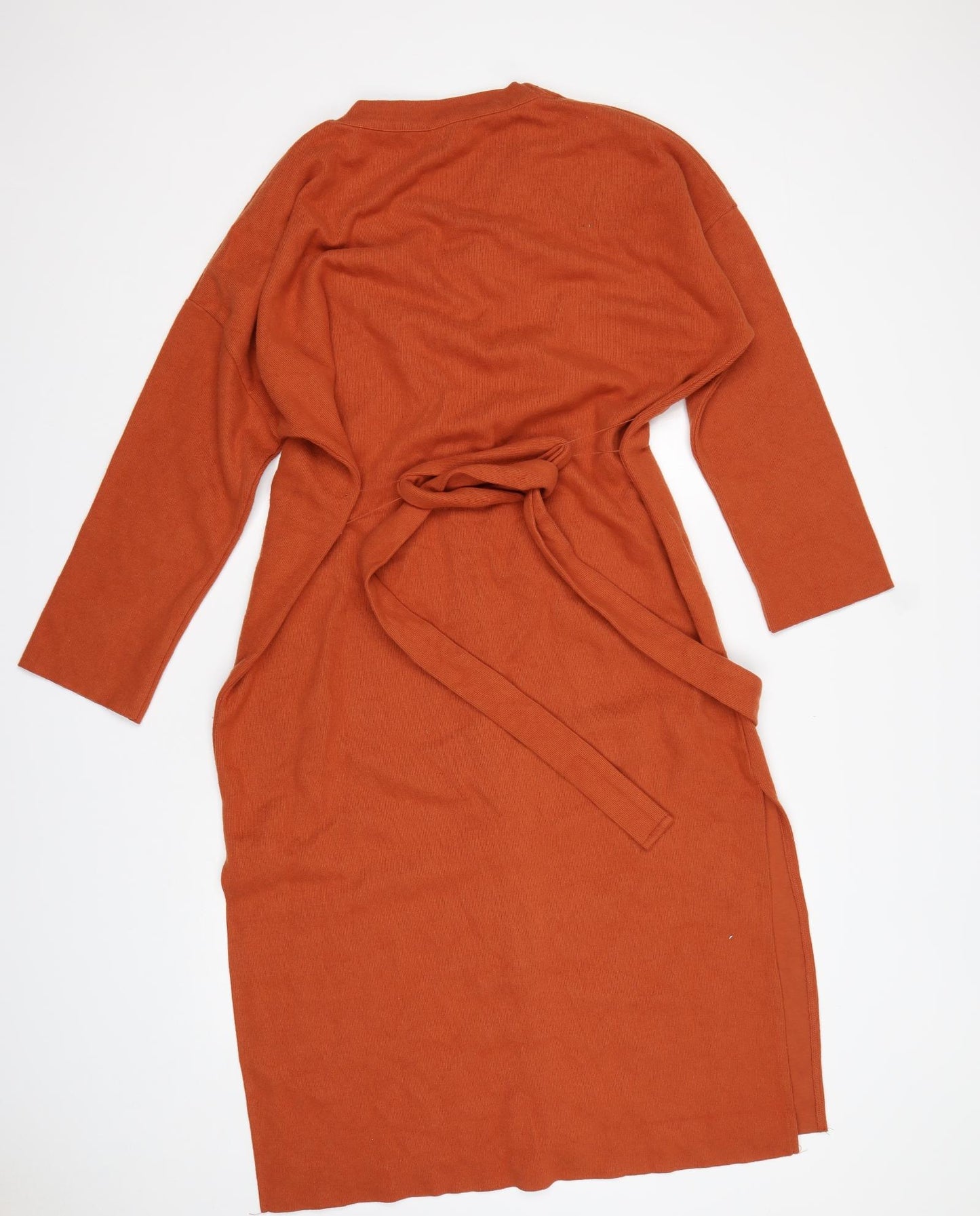 ASOS Womens Orange  Polyester Jumper Dress  Size 14  V-Neck
