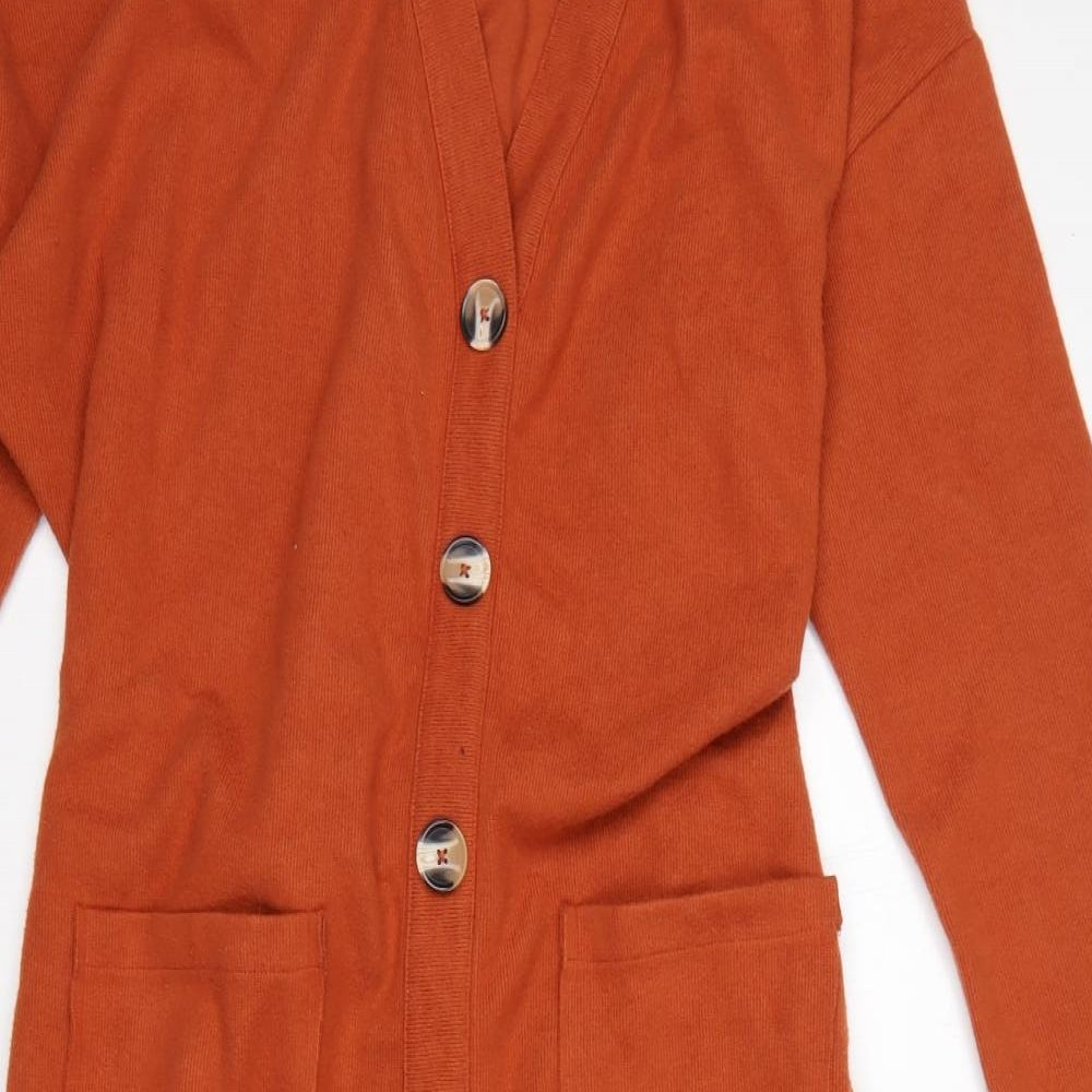 ASOS Womens Orange  Polyester Jumper Dress  Size 14  V-Neck