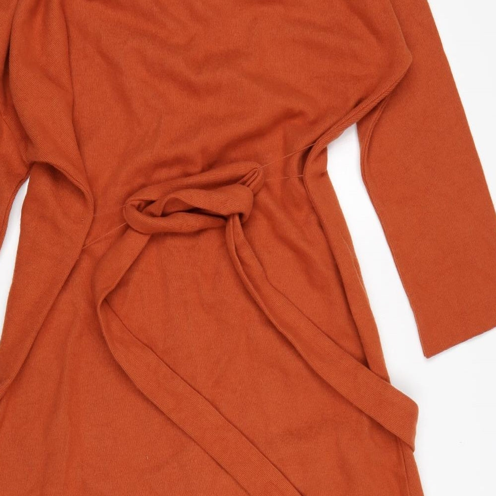 ASOS Womens Orange  Polyester Jumper Dress  Size 14  V-Neck