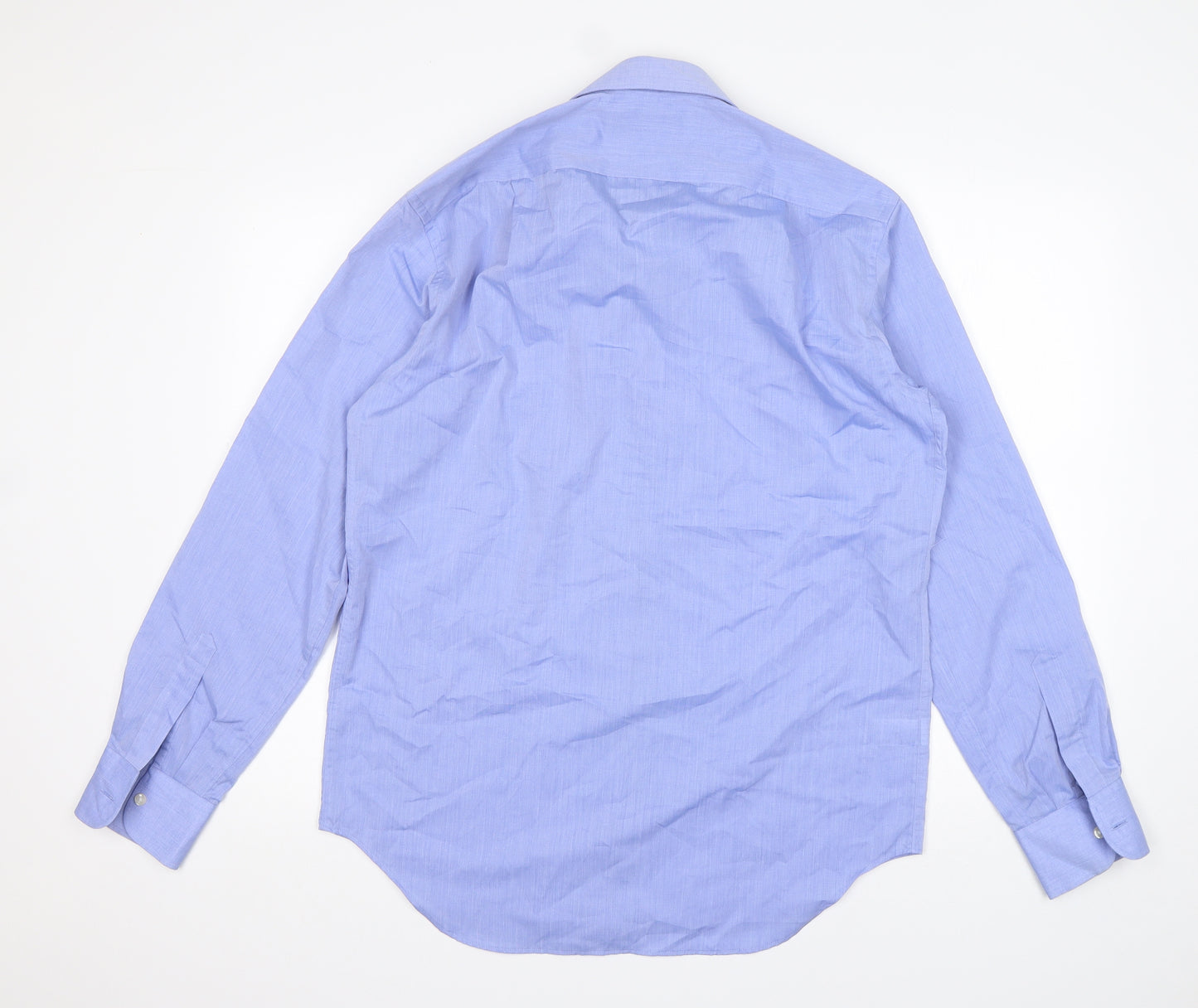 M&S Mens Blue  Cotton  Dress Shirt Size 15 Collared