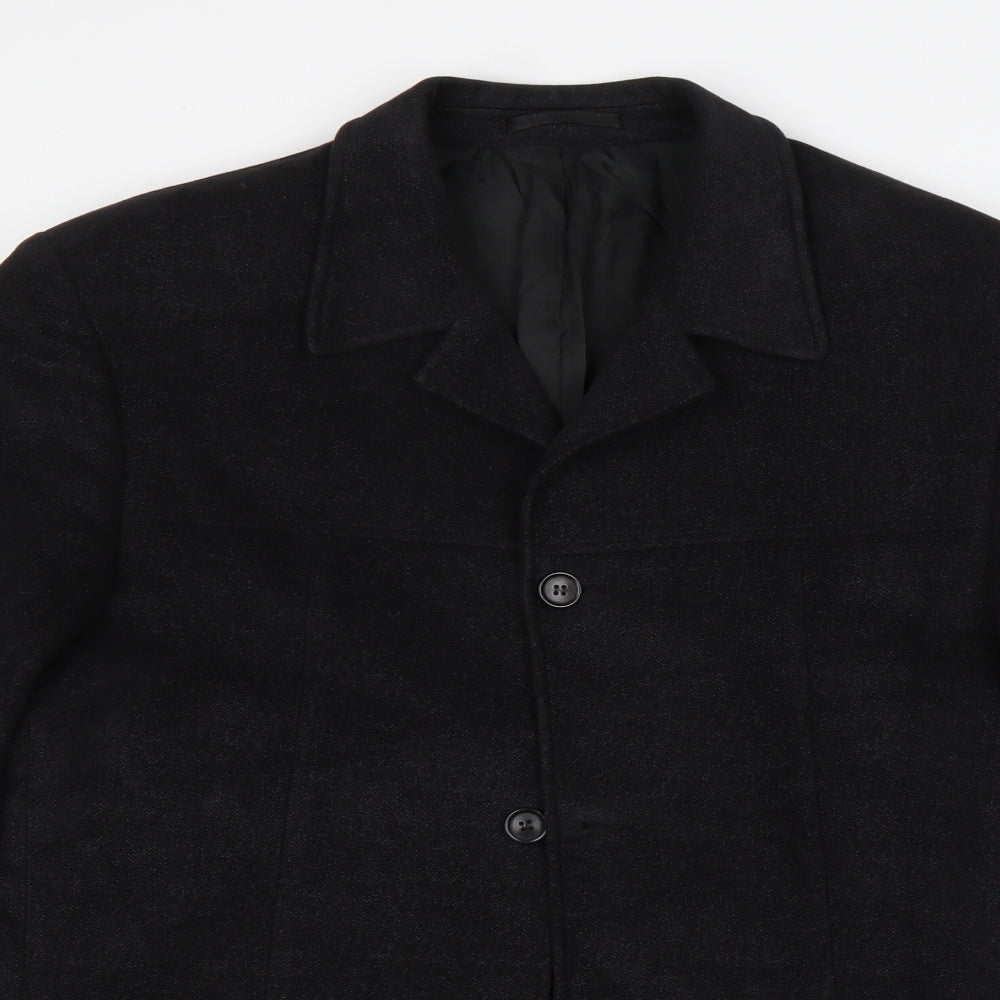 Copperstone Mens Black   Pea Coat Coat Size L