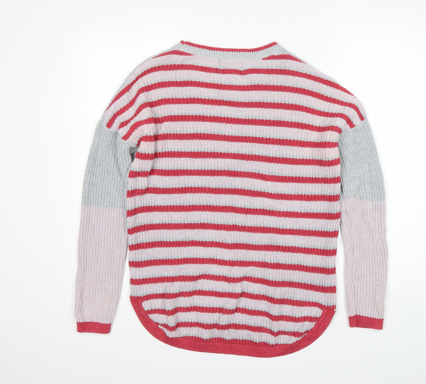 Rachel Zoe Womens Multicoloured Round Neck Striped Cotton Pullover Jumper Size S