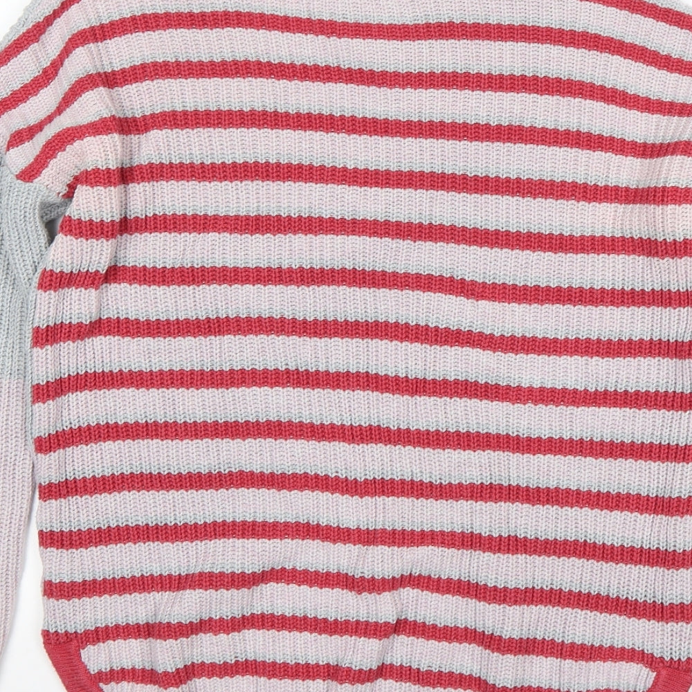 Rachel Zoe Womens Multicoloured Round Neck Striped Cotton Pullover Jumper Size S